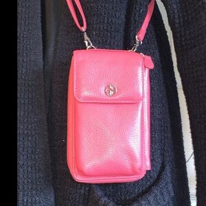 Stylish Pink Phone Wallet Crossbody Bag